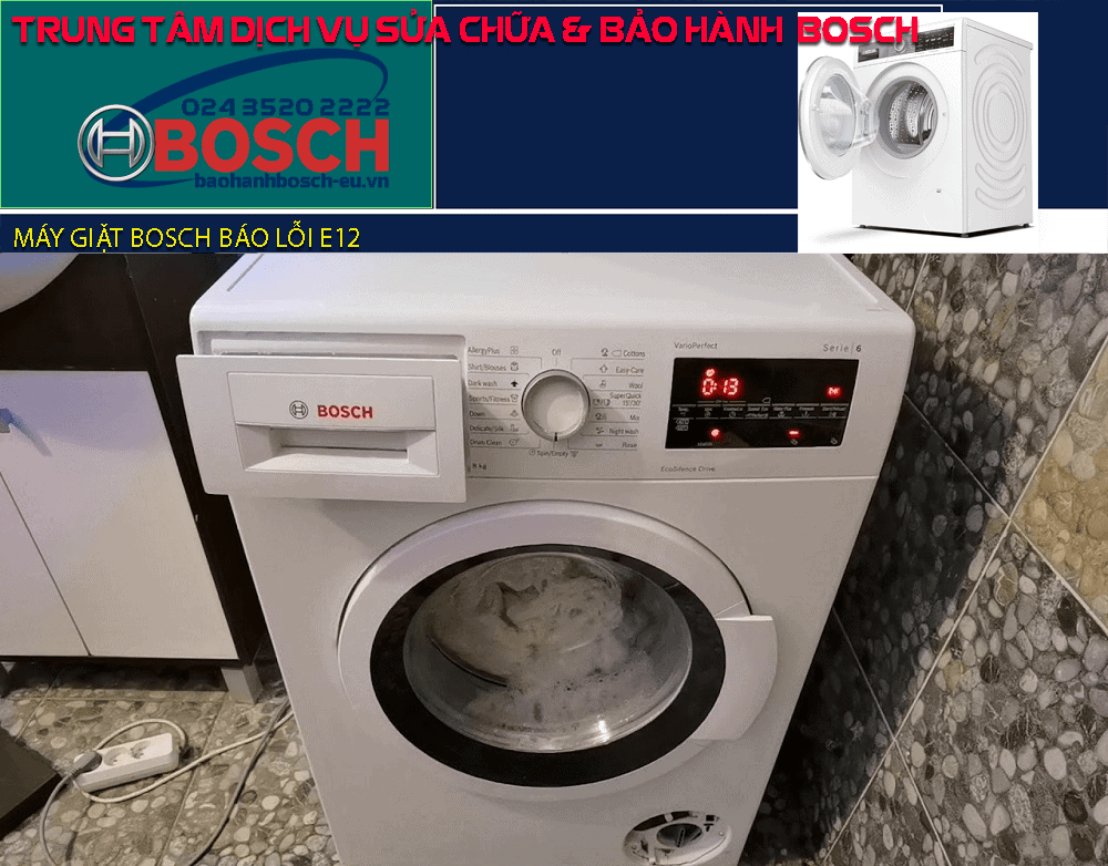Máy giặt Bosch báo lỗi E12