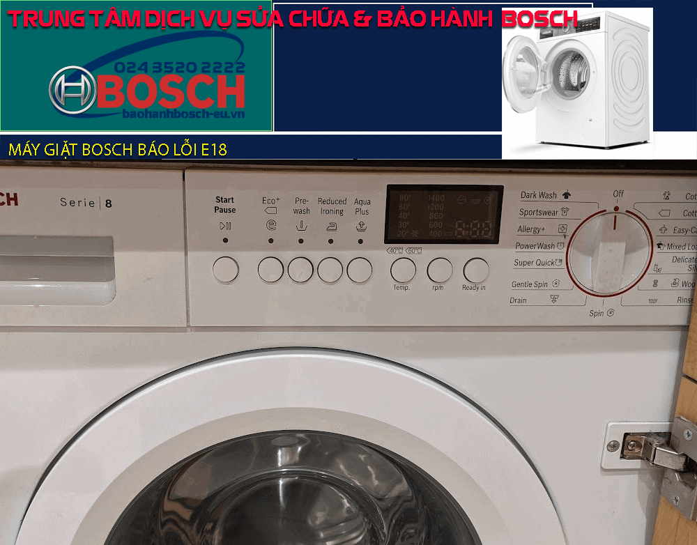 máy giặt Bosch báo lỗi E18