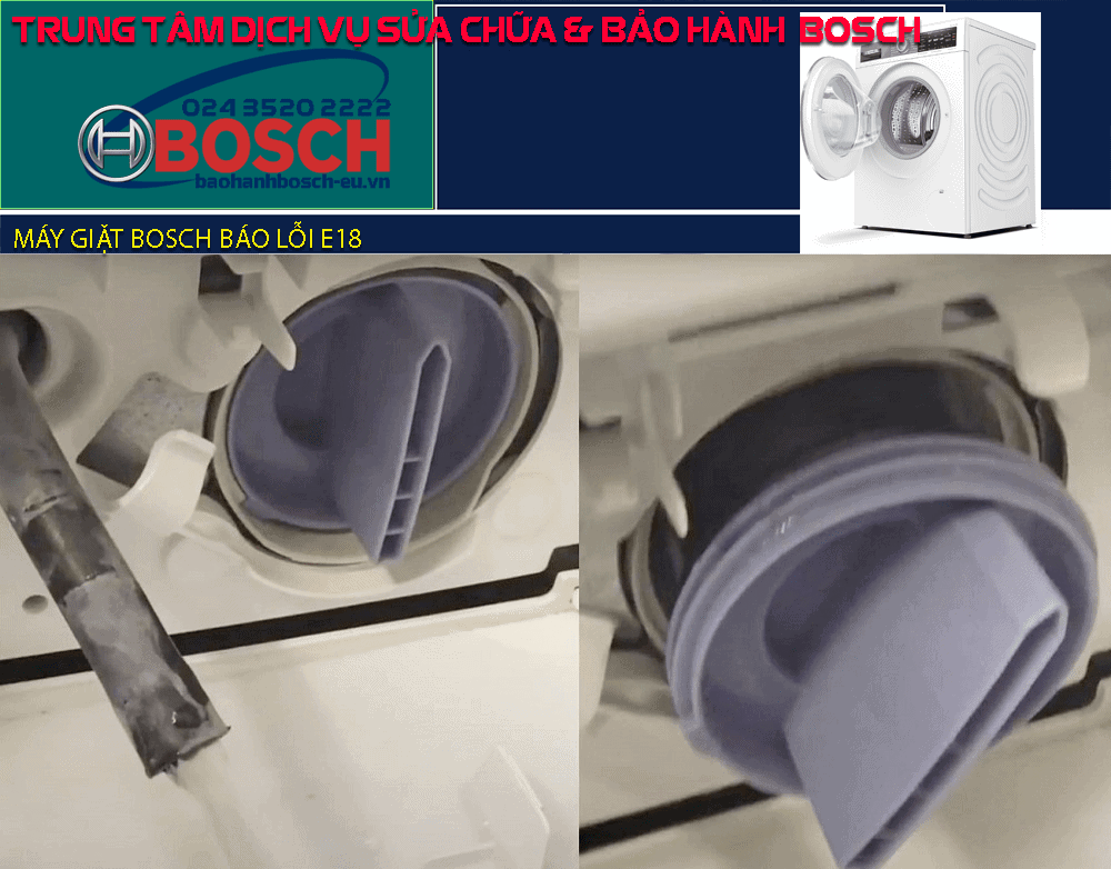 máy giặt Bosch báo lỗi E18