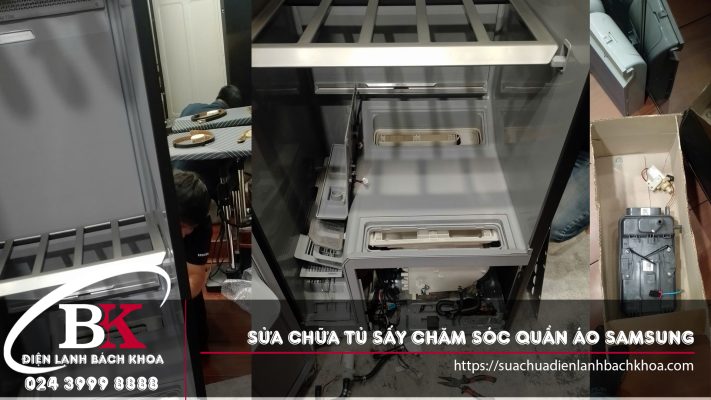Sửa máy giặt hấp sấy quần áo (Tủ giặt sấy hấp quần áo thông minh) Samsung