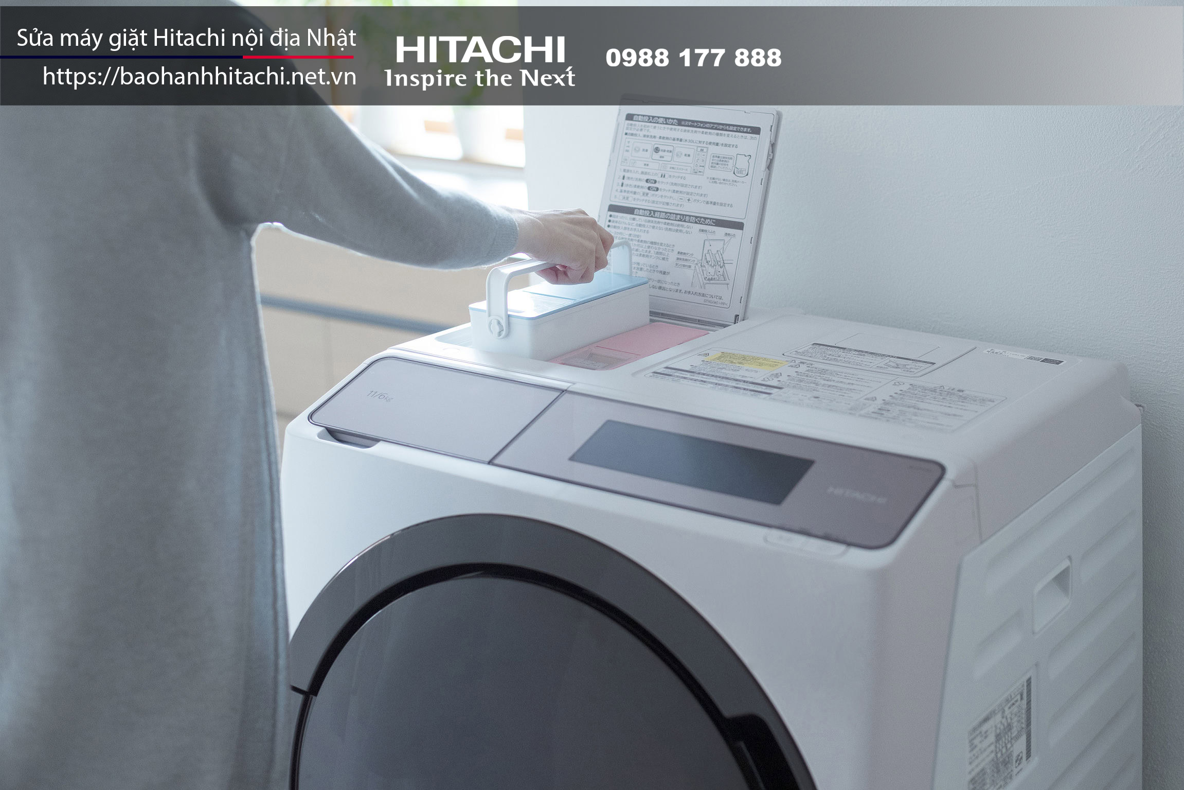 Sửa máy giặt Hitachi cửa trên nội địa Nhật Japan